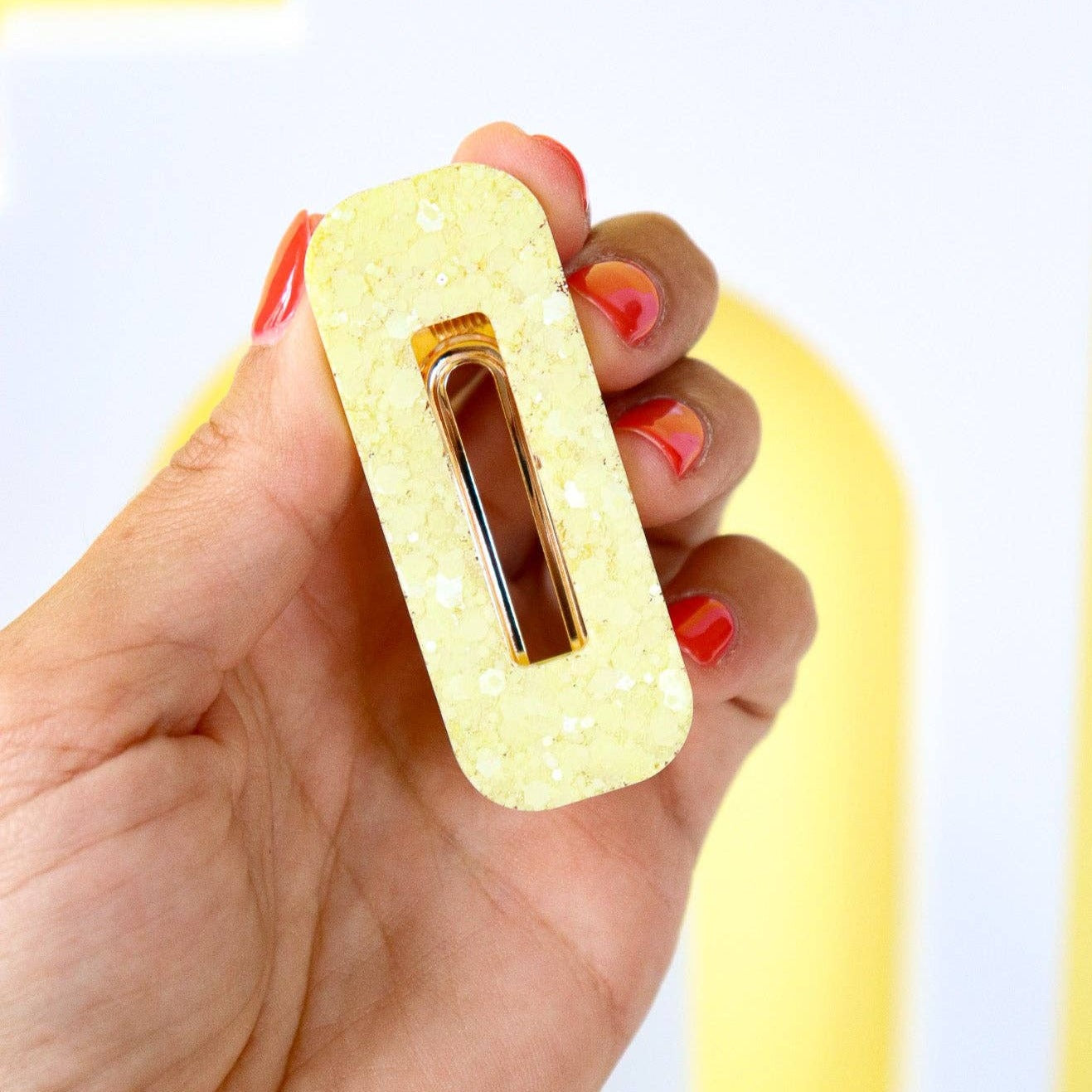 Barrette cheveux paillettes jaunes - Autours Madame