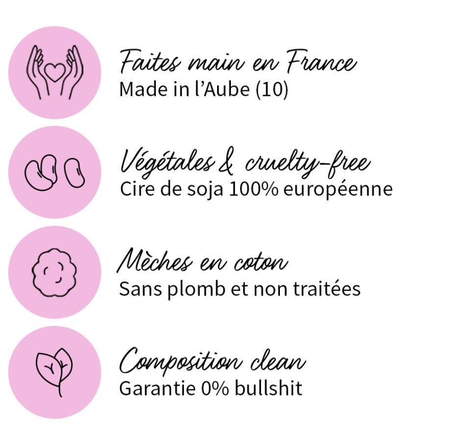 Bougie lithothérapie - Relationshit | Quartz rose "amour" - Autours Madame