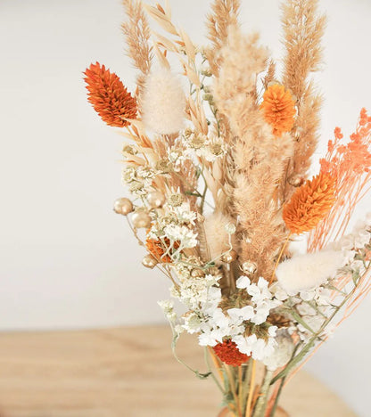 Bouquet de fleurs séchées en mini vase Dame Jeanne Ambre - Autours Madame