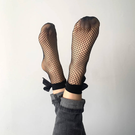 Chaussettes / Socquettes Chloé résille Noire - Autours Madame